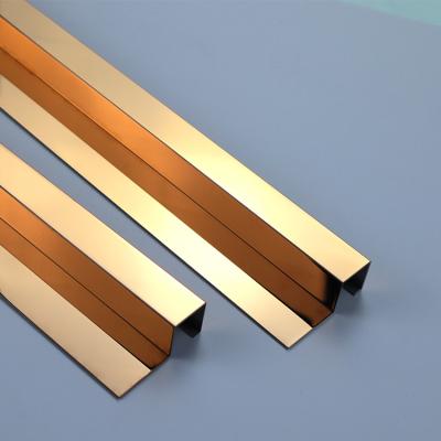 China Stairs Decoration Modern Trim Stainless Corner Tile Decorative Metal Strip for sale