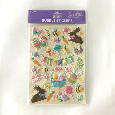 China Decorative Sticker Happy Easter Bubble Self Adhesive Window Sticker For Holiday Decoration for sale