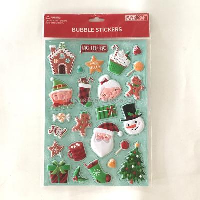 China Cartoon Sticker Christmas Bubble Sticker for Kids Cartoon School Stickers Merry Christmas Holiday Stickers for sale