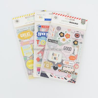 China High Quality Waterproof+Eco-friendly A5 Notebook Planners Book Cover Kiss Cut Chipboard Sticker For Waterproof for sale