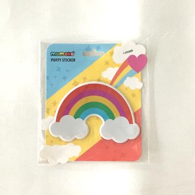 China Cartoon Sticker Rainbow Sticker Hot Sale Puffy Design Sticker With Foam Inside for sale