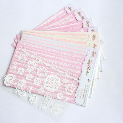 China Waterproof+Eco-friendly Lace Laptop Stickers Korea Journal Stickers Album Border Decoration Aesthetic Sticker for sale