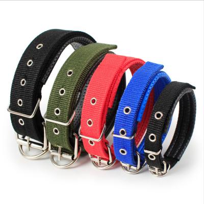 China Stocked 2022 OEM Logo Small Animal Dog Collar Dog Collar Custom Simple Pure Color Durable Nylon Adjustable Volume for sale