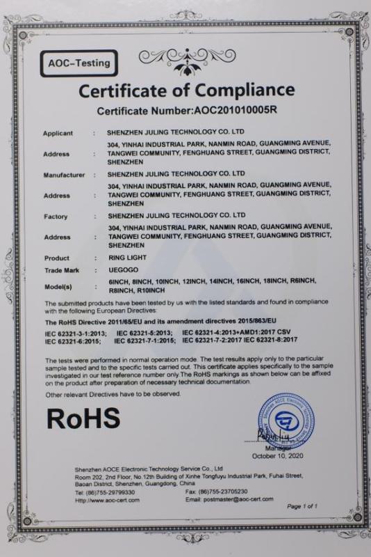 RoHS - Shenzhen Juling Technology Co., Ltd.