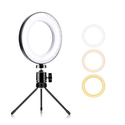 China Brightness Adjustable Brightness UEGOGO Inch LED Ring Light Adjustable Portable Table Top Dimmable 6