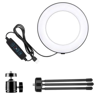 China Hot Selling UEGOGO Adjustable Shine 6 Inch Adjustable Ring Light With Motherboard Mini Tripod Stand For Live Streaming for sale