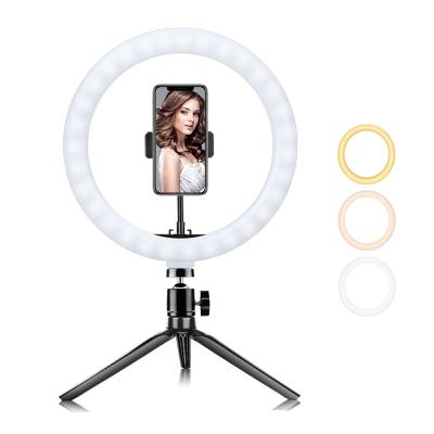 China Wholsesale Adjustable Brightness 10 Inch 26cm LED Ring Fill Light and 20cm Mini Tripod Stand for Livevideos for sale