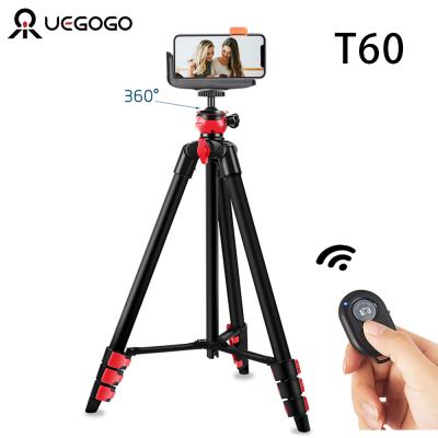 China UEGOGO T60 Digital Camera Camera Tripod Phone Tripod DSLR Lightweight Aluminum Tripod With Ball Head For Video Live Streaming Youtube for sale