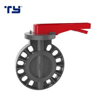 China Handle Type PVC-U Plastic Joint Fittings Flap Butterfly Valve Te koop