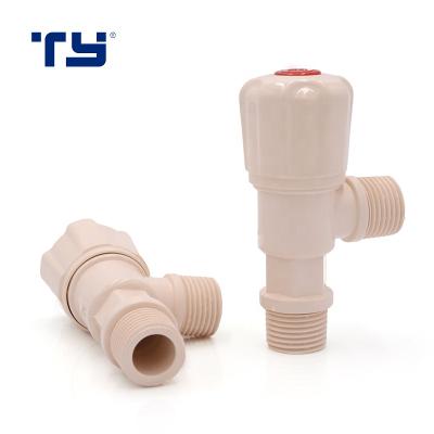 Chine plastic body T angle valve tap with PVC wall flange à vendre