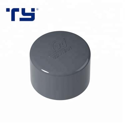 China Good Quality UPVC Rubber Joint Plastic Pipe Fitting For Industry Use PVC PN16 DIN 8063 End PVC Cap for sale