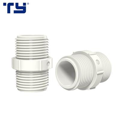 Cina Water Supply Rubber Plastic UPVC Joint BSP Threaded Fittings Double Male Threaded Nipple in vendita