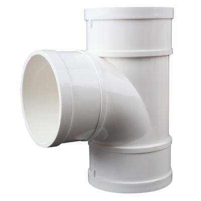 China Wholesale High Quality Factory Price PVC Pipe Fittings Same Size Cheap Equal Tee Communication Pipes Fitting for Drainage for sale