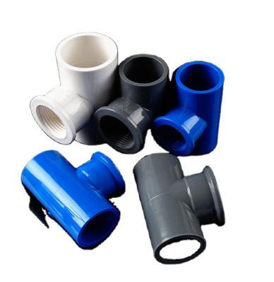 China Easy To Handle And Install White Gray Blue Pipes And House Adapter PVC Fittings for sale