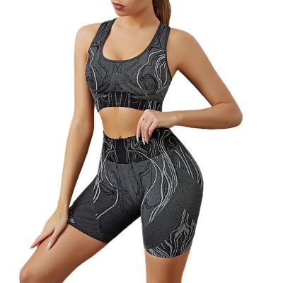 China 2022 Women Sport Breathable Wear Seamless Gym Legging Yoga Set Seamless Suit Fitness And Yoga Hot Wear for sale