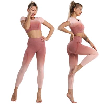 China Breathable Women's Seamless Yoga Wear Yoga Sportswear Fitness Set Women's Fitness Leggings Leggings Shorts Fitness for sale