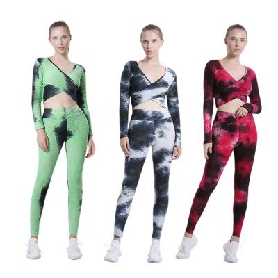 China Latest 2 Pcs Yoga Set Women Fitness Wear Breathable Custom Seamless Gym Clothing Custom Fitness Yoga Wear for sale