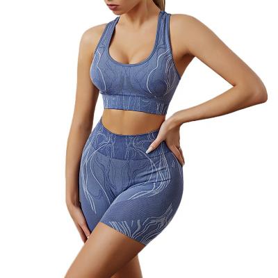 China QUICK DRY women soft slim fit quick dry comfortable gaiters and bra yoga set seamless yoga shorts bra set for sale