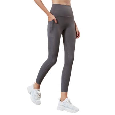 China Wholesale Custom Breathable High Waist Dryoutdoor Quick Workout Yoga Pants With Pockets Butt Gaiters Crac! crack! for sale