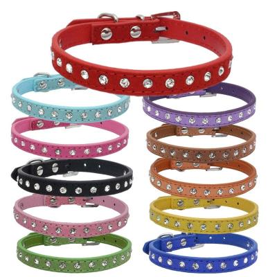 China Wholesae Viable Diamond-encrusted Rhinestone Pet Dog Collar Factory Shiny Pet Collar Comfy Comfortable Dog Accessories for sale