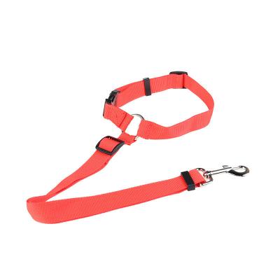 China High Longevity Adjustable Dog Seat Belt Pet Safety Car Seat Leather Belt Safety Advance Restraint for sale