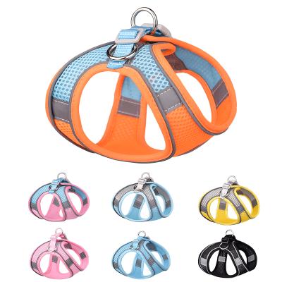 China Lights Wholesale High Quality Adjustable Soft Polyester Dog Harness And Leash Set Dog Vest for sale