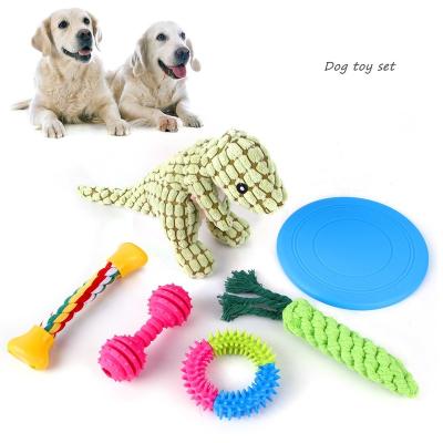 China New Cotton Rope Dog Toy Set Stuffed Toy Molar Molar Dog Bite Heavy Duty Amazon Products for sale