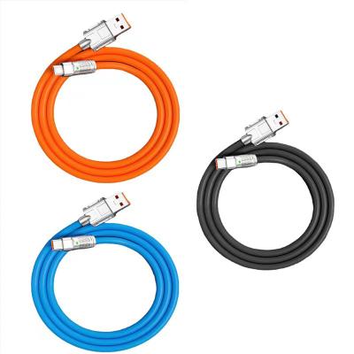 China MP3 / MP4 Player 120W Super Fast Charging Cable Metal Zinc Alloy Liquid Silicone Micro USB Type-C Charger Data Cable OD6.0 For iPhone Android for sale