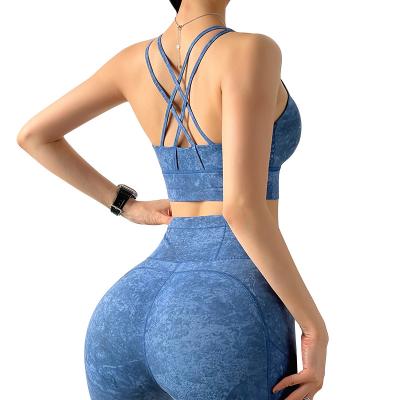 China Breathable Custom Logo Women Sport Clothes Ladies High Waisted Fitness Active Wear Gym Pants 2 Piece Yoga Set Seamless Set for sale