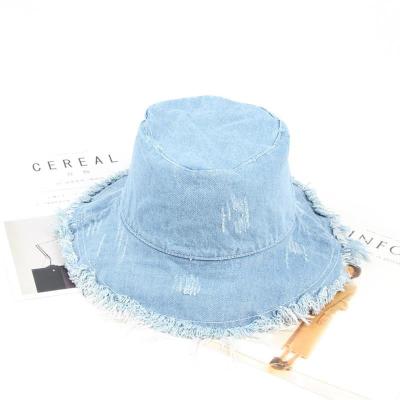 China Wholesale Custom Made Comfortable High Quality Jeans Bucket Hat Solid Denim Bucket Hats for sale