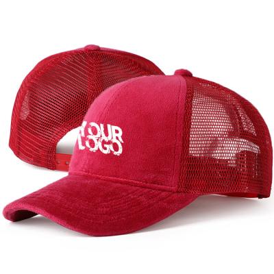 China COMMON High Quality Custom Colors Pink Velvet Trucker Hat for sale