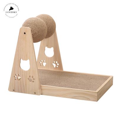 China GOODSKY Cat Scratcher Toy Pet Scratching Post Stocked Toys for Cats Sisal Rope Ball Grinding Paw Cat Scratching Ball for sale