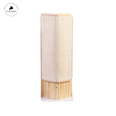 China GOODSKY Cat Scratching Post Toy Living Room Cardboard Stocked With Wooden Cat Scratching Post Pet Furniture for sale