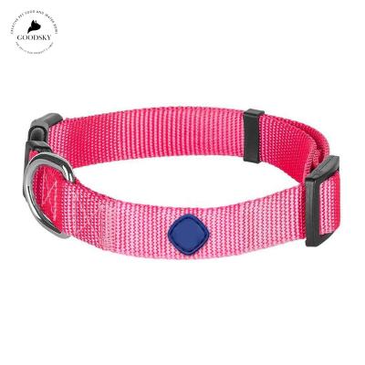 China GOODSKY Custom Classic Cheap Quick Release Nylon Dog Pet Collar With Plastic Buckle Pet Collar And Leash for sale