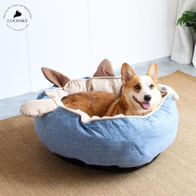 China GOODSKY Luxury Pet Bed Dog Bed Easy Clean Warming Dog Sofa Soft Stocked Bed For All Kinds Of Dog for sale