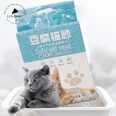 China GOODSKY Stored Quickly Clumping Tofu Cat Litter All Natural Eco-Friendly Cat Litter Odorless Protected From Dust for sale