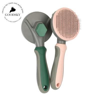 China One-key Self-cleaning Self-cleaning Pet Hair Removal Brush GOODSKY Pet Comb Stocked Cleaning Needle for sale