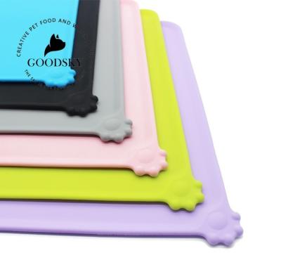 China GOODSKY Dogs Non-Slip Silicone Dog Cat Pet Mats Pet Bowl Waterproof Mat for Food and Water Silicone Pet Feeding Mat for sale