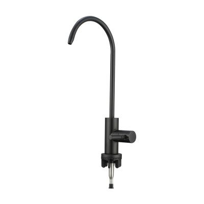 China Easy Operation Swan Neck Classic Black Kitchen Faucet Water Purifier Lower Faucet Swan Neck for sale