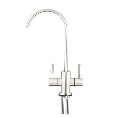 China Hotel Water Purifier Faucet Handle Double For Water Purifier Machine Kitchen Faucet Stainless Steel Reverse Osmosis Faucet for sale