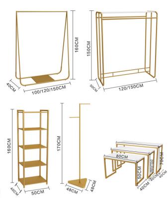 China Retail store hangers for boutique clothing store gold display racks shop hangers clothing display stand boutique clothing racks for sale