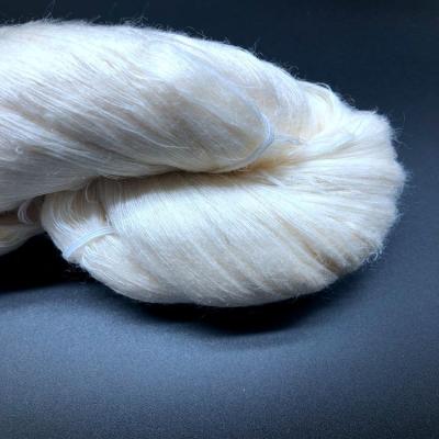 China Anti-bacteria grade cheap spun nature tussah yarn silk stock in cone for silk fabric weaving for sale