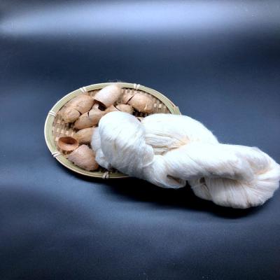 China 100% Anti-bacteria tussah spun yarn silk hand knitting cheap price on cone yarn white for sale