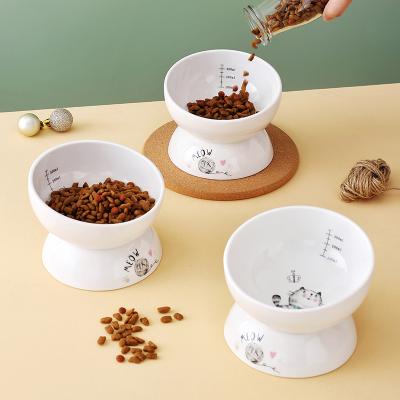 China Sustainable Ceramic Pet Food Bowl For Cats Plans Elevated Tilted Elevated Cat Food Bowls for sale