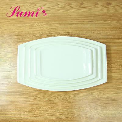 China Viable Most Popular Fashion White Ceramic Tray Rectangular Dish, White Porcelain Rectangular Tray For Tableware for sale