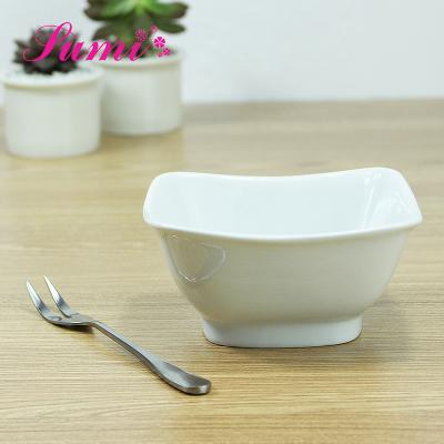 China Hotel Restaurant Porcelain Square Soup Bowl Viable Serving Salad Bowl for sale