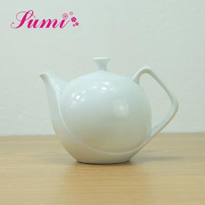 China Wholesale viable white bulk white teapot hotel supply cheap MOQ 200 China ceramic teapot for sale