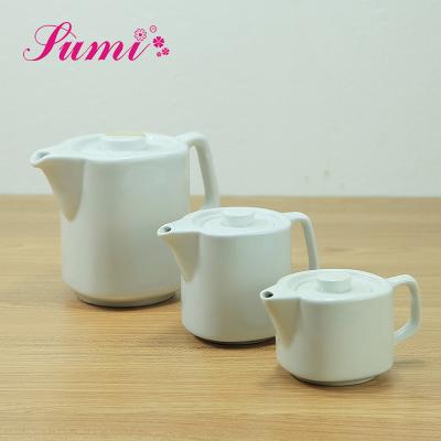 China China Supplier Sustainable Restaurant White Ceramic Teapot, Hotel Porcelain Tea Coffee Pot for sale