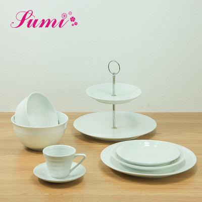 China Custom Viable Maker China Porcelain Afternoon Tea Set with Cake Stand for sale