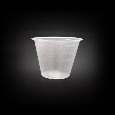 China Dispoable 1oz 30ml High Clear Color Disposable Plastic Medicine Cups With Liquid Measure for sale